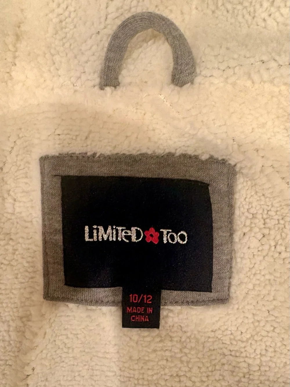 Children's Limited Too Gray Hooded Toggle Coat.